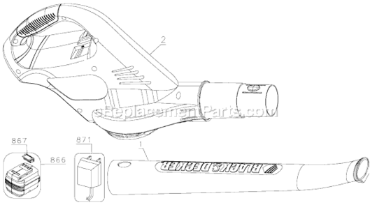 Page A Diagram and Parts List for NS118-P Type 1 Black and Decker Leaf Blower / Vacuum